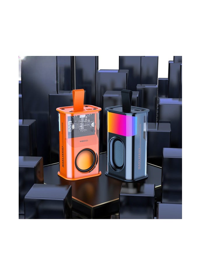 ريتشي RECCI RSK-W30 مكبر صوت لاسلكي شفاف مع ضوء RGB لون اسود  - Image 5