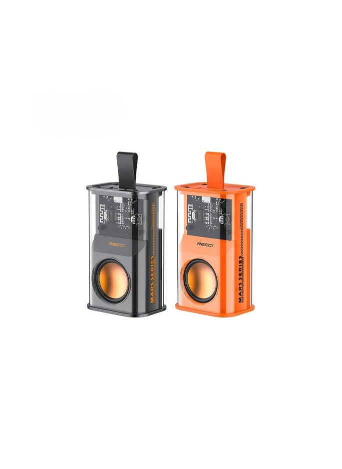 ريتشي RECCI RSK-W30 مكبر صوت لاسلكي شفاف مع ضوء RGB لون اسود  - Image 2