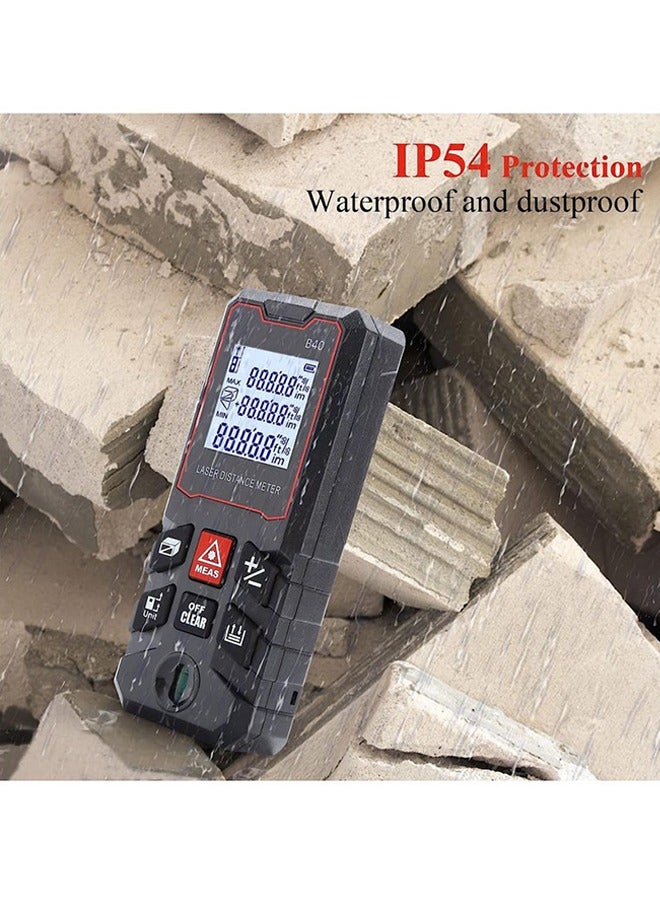 ANENG Laser Measure 40M, Ft/in/M Unit Switch Digital Laser Tape Measure with Bubble Level Laser Measurement Tool, LCD Backlit Laser Distance Measure Pythagorean Mode Area and Volume Measuring - Image 5