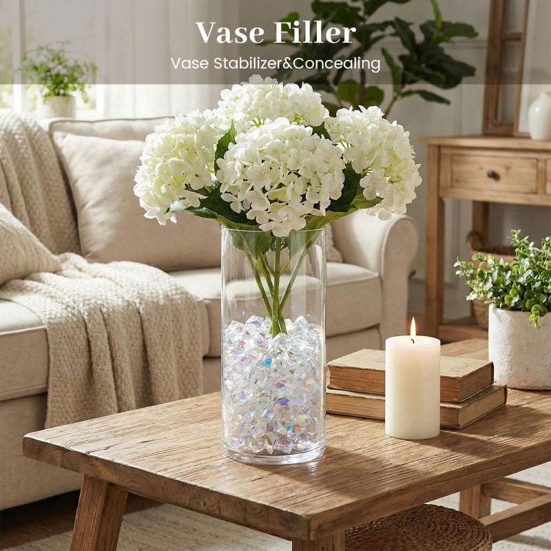 FUTUREPLUSX 180PCS Iridescent Fake Ice Rocks â€“ Clear Acrylic Fake Ice & Plastic Gems for Vases, Table Scatter & Gems/Jewels for Crafts, Wedding Centerpieces, Fish Tank & Home Decor - Image 3