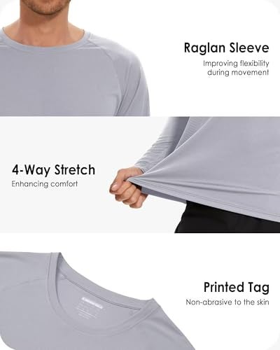 Boladeci Mens Fishing Shirts Long Sleeve UPF 50+ UV Protection Sun Block Cool Athletic Tee Shirts for Hiking, Camping, Surfing, Running (Gray) - Image 5