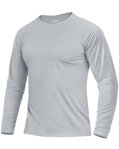 Boladeci Mens Fishing Shirts Long Sleeve UPF 50+ UV Protection Sun Block Cool Athletic Tee Shirts for Hiking, Camping, Surfing, Running (Gray) - Image 1