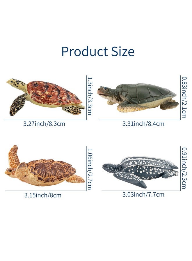 TOYMANY مجموعة تماثيل السلاحف البحرية الواقعية من تويماني 6 قطع، مجموعة شخصيات حيوانات المحيط البلاستيكية تشمل السلاحف، لعبة تعليمية لتزيين الكعك، هدية عيد الميلاد أو عيد الميلاد للأطفال الصغار - Image 5