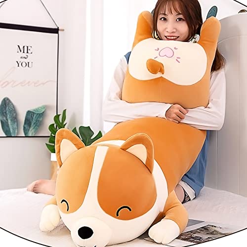 SNOWOLF Shiba Inu Plush Pillow Stuffed Animal Dog 472inch Cute Corgi Akita Soft Plush Toy Comfort Cushion Gifts for Girls Boys Orange 120cm472inch - Image 5