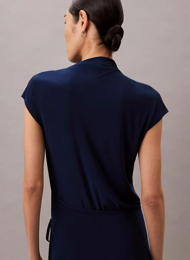 CALVIN KLEIN Causal Midi Wrap Dress