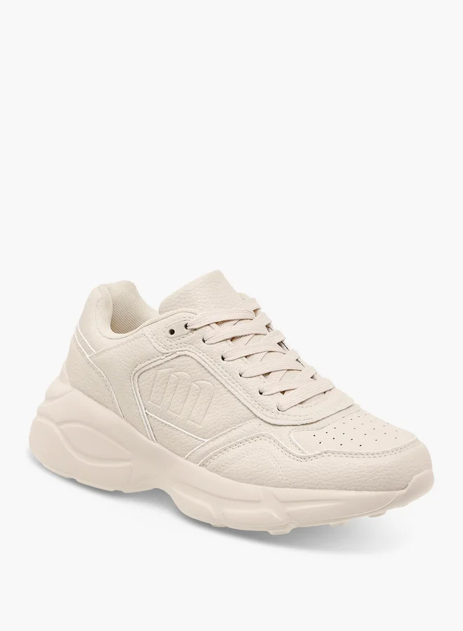 MISSY Women's Monogram Embossed Sneakers with Lace-Up Closure