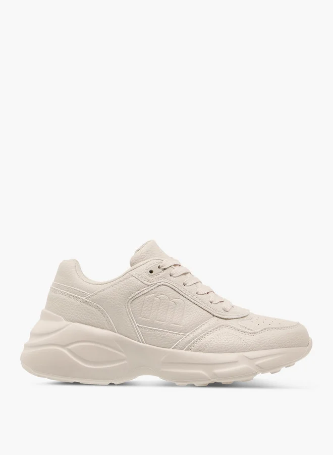 MISSY Women's Monogram Embossed Sneakers with Lace-Up Closure