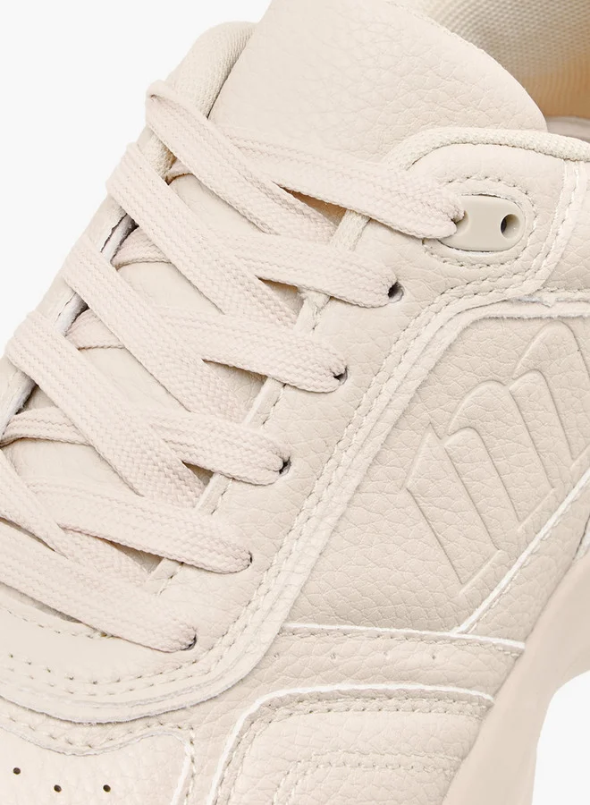 MISSY Women's Monogram Embossed Sneakers with Lace-Up Closure
