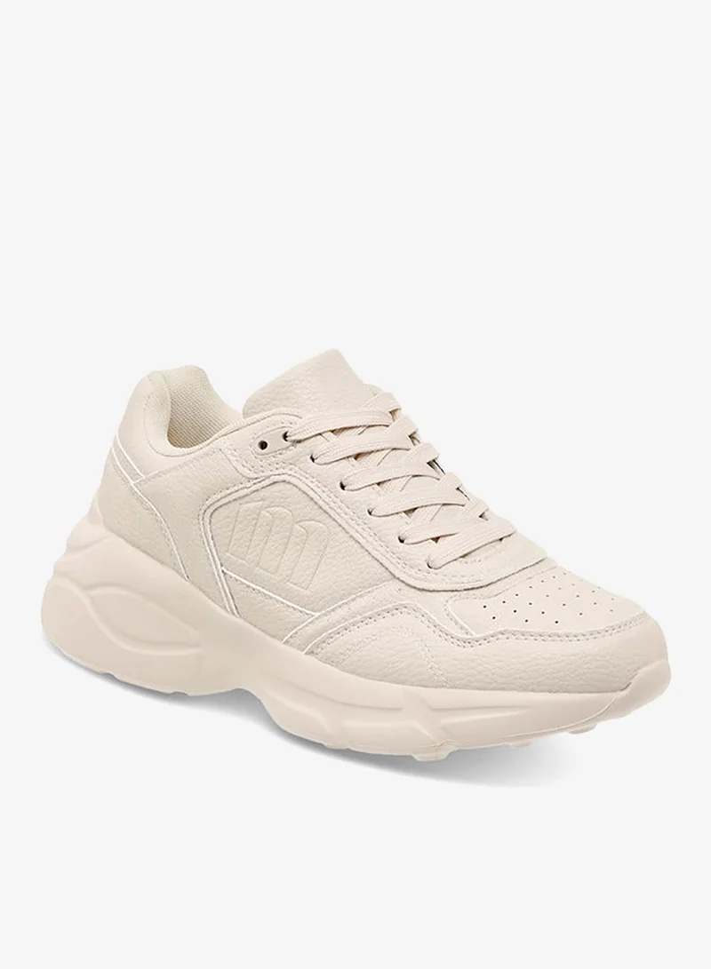 MISSY Women's Monogram Embossed Sneakers with Lace-Up Closure