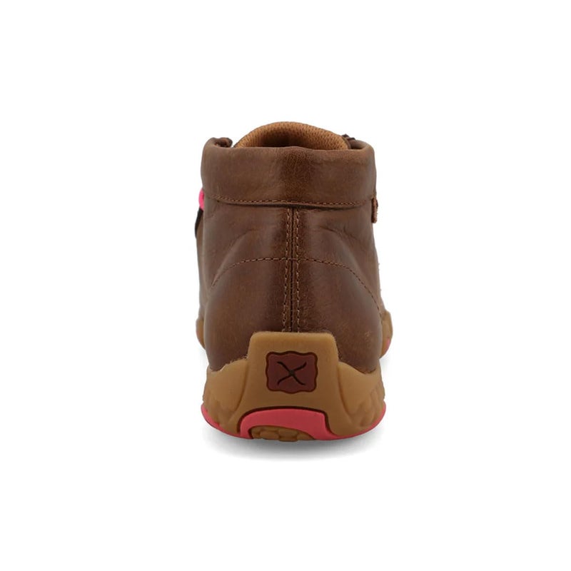 Twisted X Women's Chukka Driving Moc, Moc Toe with CellStretch, Dark Tan & Pink, 8 M - Image 5