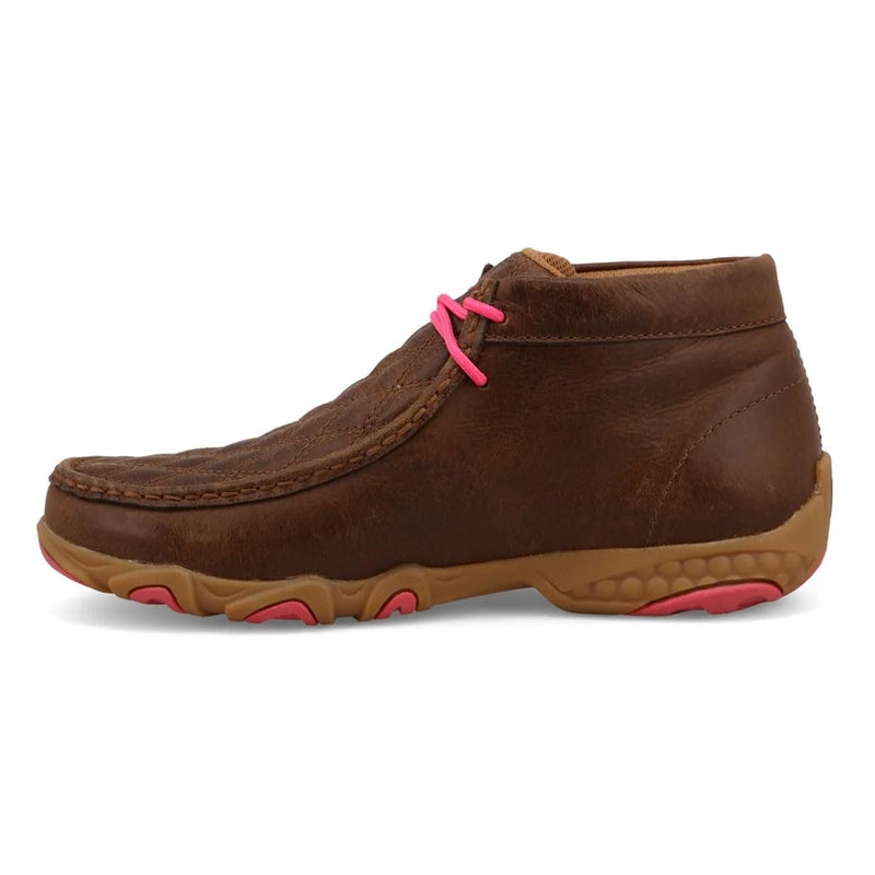 Twisted X Women's Chukka Driving Moc, Moc Toe with CellStretch, Dark Tan & Pink, 8 M - Image 2