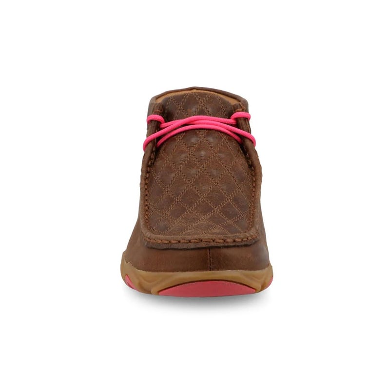 Twisted X Women's Chukka Driving Moc, Moc Toe with CellStretch, Dark Tan & Pink, 8 M - Image 4