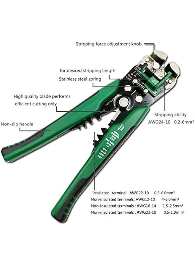1PCS Crimper Cable Cutter Automatic Wire Stripper Multifunctional Stripping Tools Crimping Pliers Terminal 0.2-6.0mm2 tool - Image 5