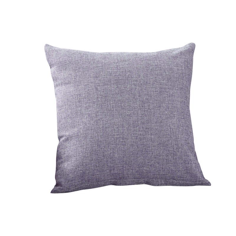 2pcs Family Throw Pillowcase Flax Home Living Room Decorative Pillow Cushion Cover 50x50cm (Grey) - Image 2