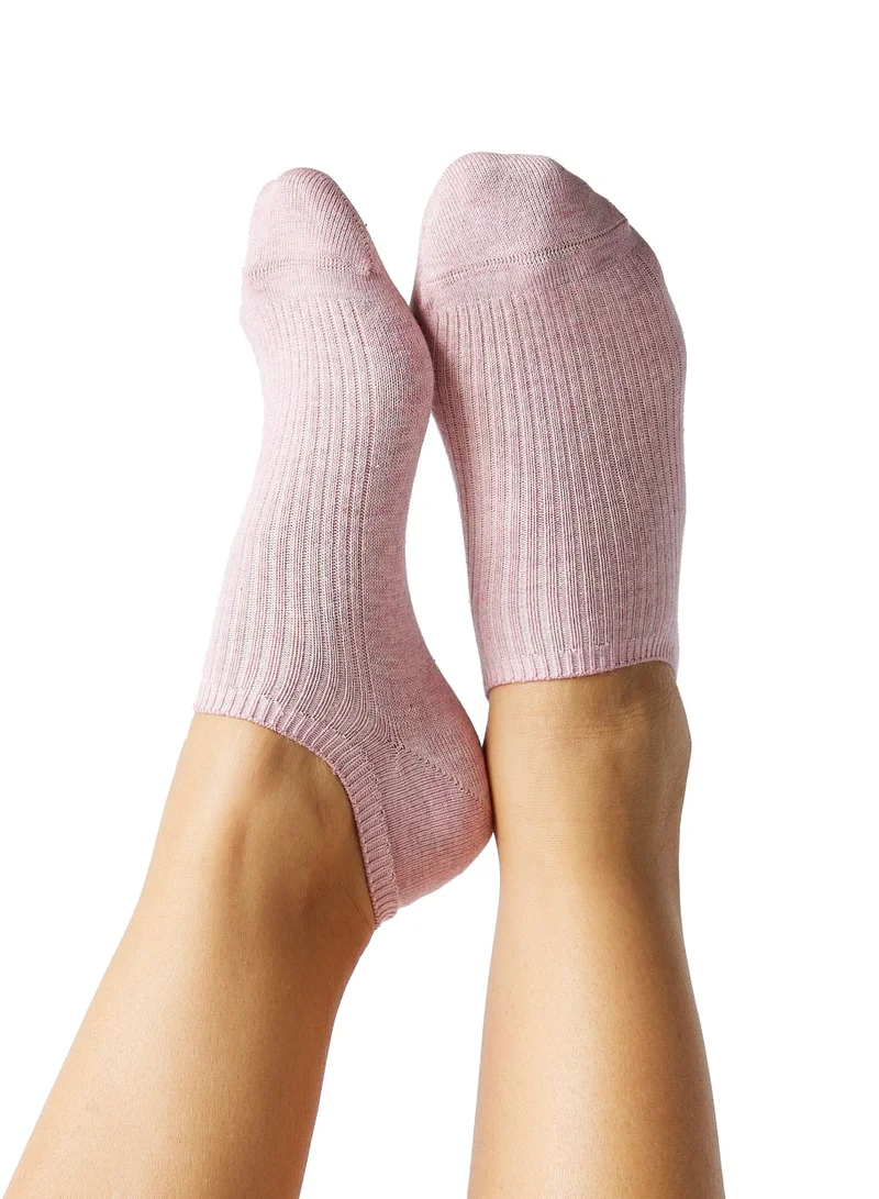 Prickly Pear Prickly Pear 3 x Ribbed  Ankle Socks, Pink