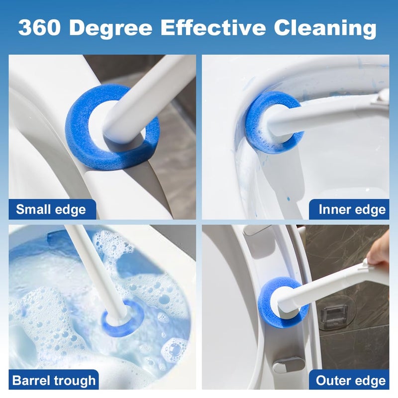 CQT Disposable Toilet Bowl Brush with Toilet Wand 20 Refill Heads, Toilet Bowl Cleaner Wands,Toilet Cleaning System Starter Kit(Wand+20 Refills) - Image 5