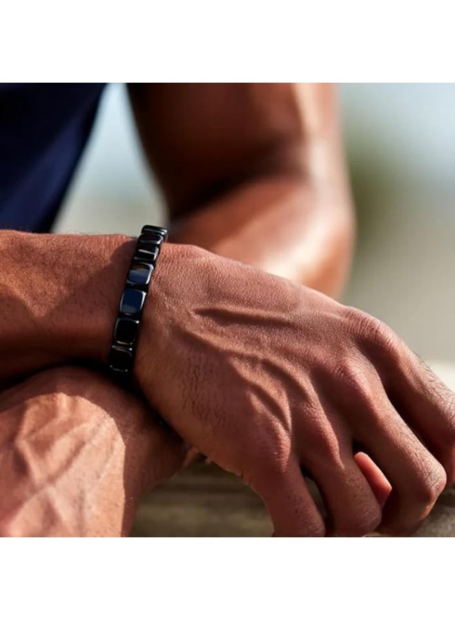 general Hematite Bracelet Men - Reignites Masculine Energy, Natural Hematite Stone Beaded Stretch Healing Bracelets Reclaim Your Edge & Confidence - Image 3