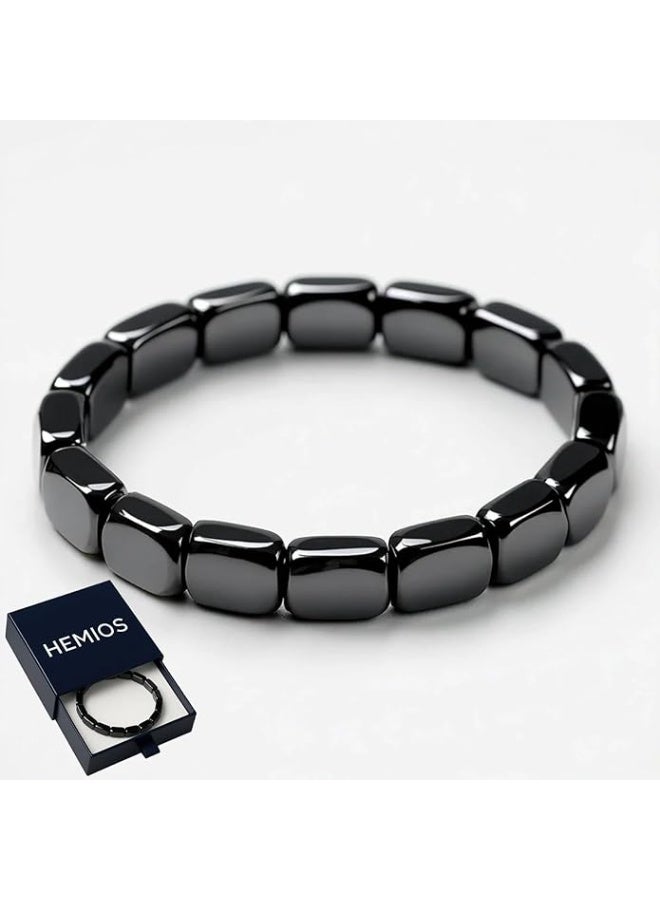 general Hematite Bracelet Men - Reignites Masculine Energy, Natural Hematite Stone Beaded Stretch Healing Bracelets Reclaim Your Edge & Confidence - Image 2