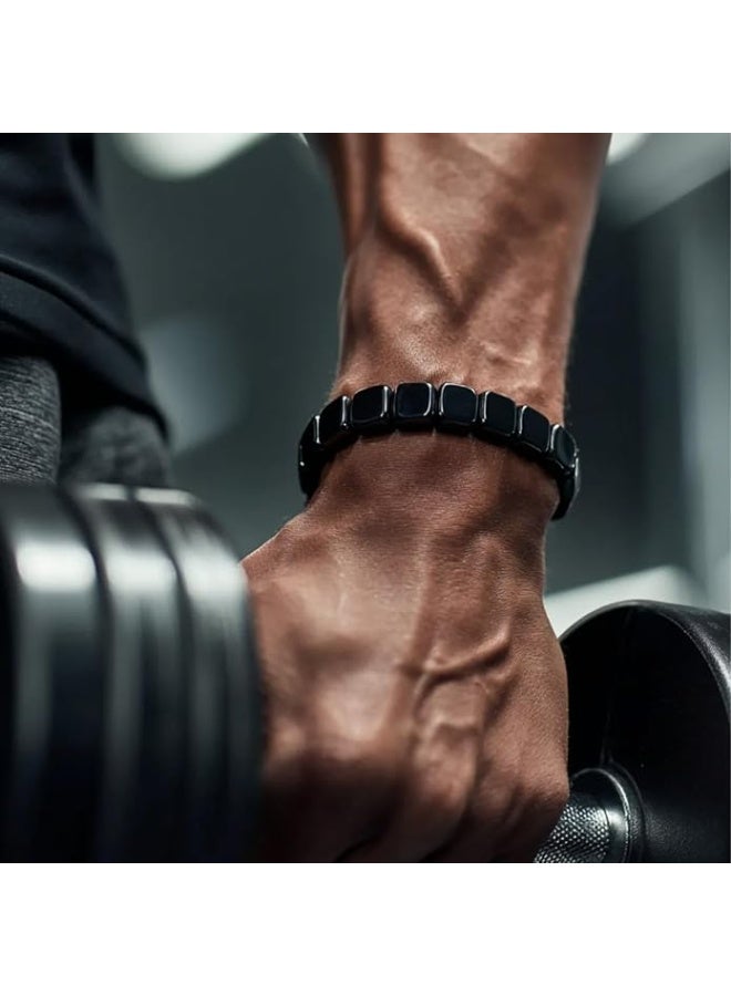 general Hematite Bracelet Men - Reignites Masculine Energy, Natural Hematite Stone Beaded Stretch Healing Bracelets Reclaim Your Edge & Confidence - Image 5