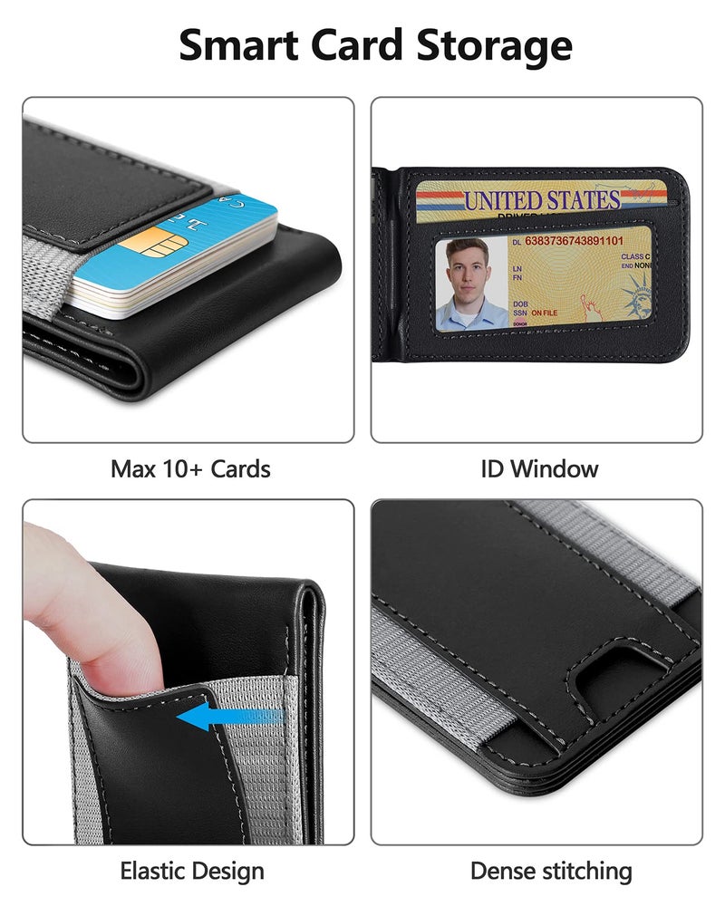 ExtreLife 2-in-1 Magsafe Wallet, Adjustable Stand, Open ID Window, Magnetic Wallet for iPhone 17/16/15/14 Pro Max/14 Pro/14 Plus/13/12 Series, 9 Cards Holder, Vegan Leather, Black - Image 2