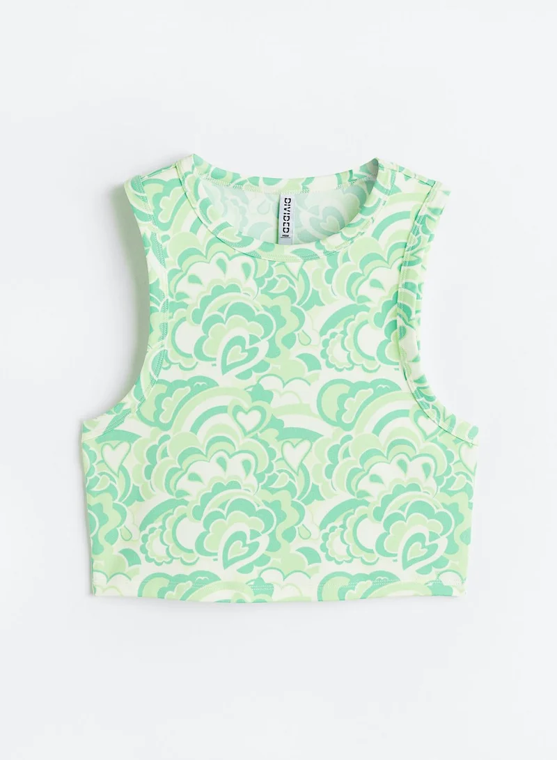 H&M Floral Print Knitted Crop Top