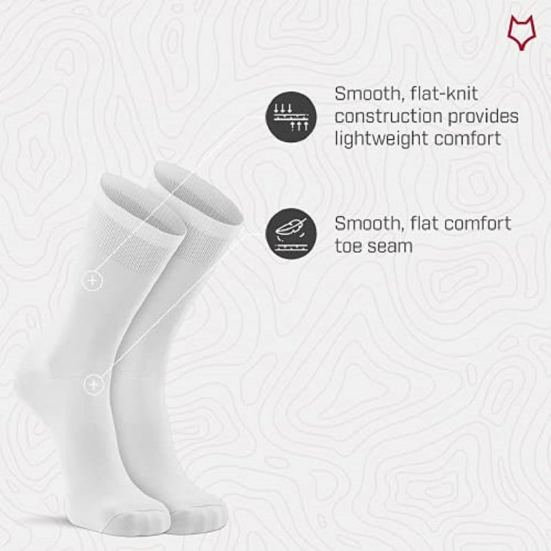 Fox River Wick Dry Crew Liner Sock, CoolMax Thin Fabric for Comfort, Breathable, Moisture Wicking, Performance Boot Socks, White, Medium - Image 3
