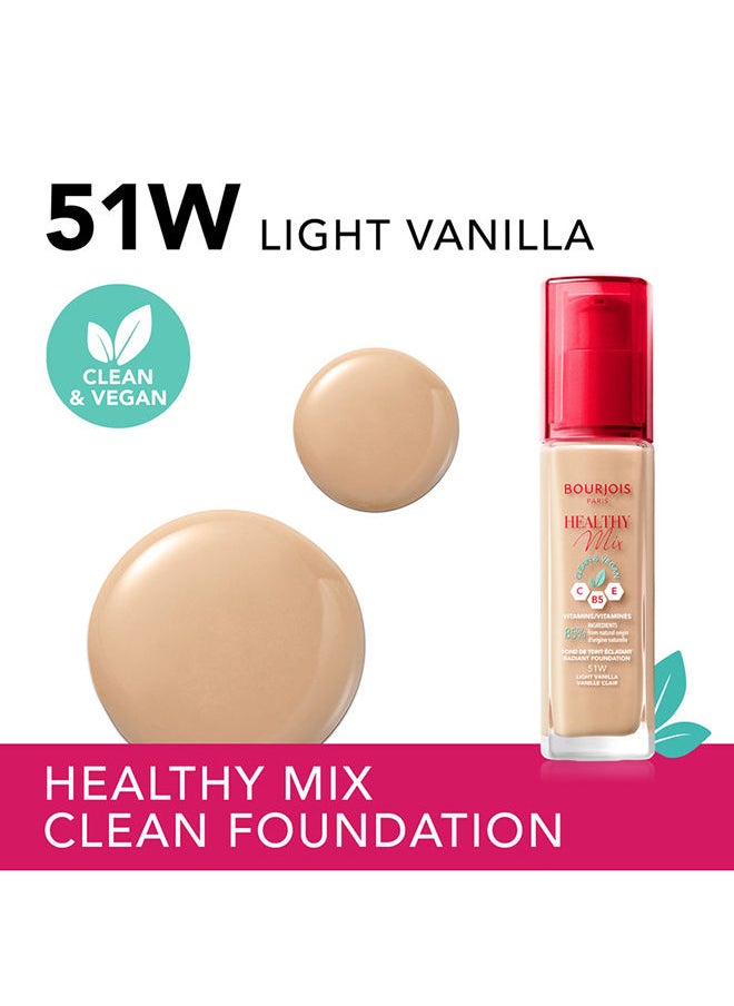 Healthy Mix Clean Foundation - 51W - Light Vanilla, 30ml - pzsku/Z963231D125886EFA6057Z/45/_/1675923160/8ca1496e-1613-4373-8097-ab446b7d5dd3