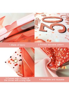 KATCHON Glitter Happy 30Th Birthday Banner 72 X 44 Inch Rose Gold 30Th Birthday Banner 30Th Birthday Backdrop For Women Happy 30Th Birthday Banner Pink 30 Year Old Birthday Decorations  - Image 5