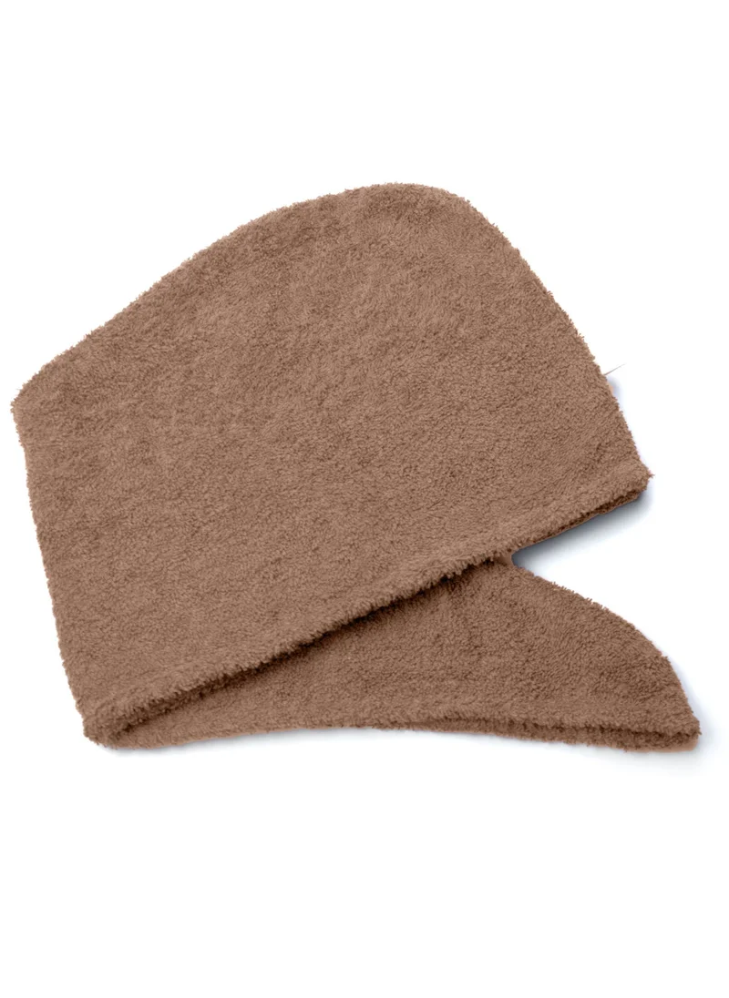 1Chase 100% Cotton Terry Hair Towel Wrap, Beige
