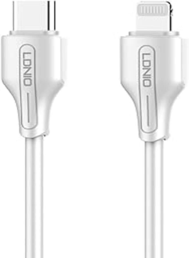 Ldnio LC121L Fast Charging Data Cable Lightning To USB-C, 1M Length, 30 Watt Power Max - White
