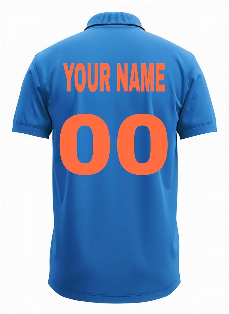 aallookart قميص كريكيت ODI الهندي 2025 | مخصص بالاسم والرقم | قميص الفريق الهندي الأزرق - Image 1