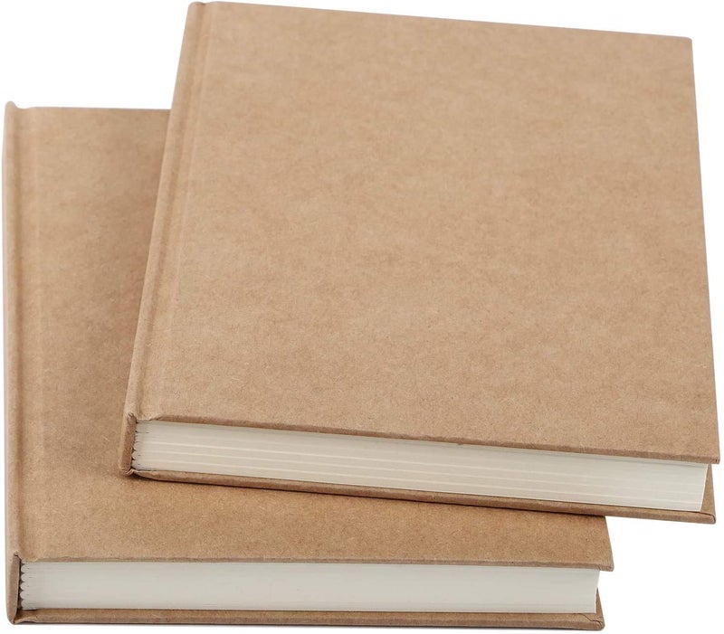 INNAXA Watercolor Paper Hardbound Diary Pack Of 2 (Brown), A5 - Image 1