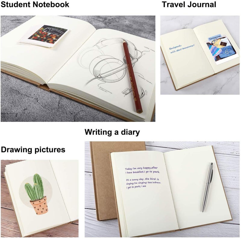 INNAXA Watercolor Paper Hardbound Diary Pack Of 2 (Brown), A5 - Image 4