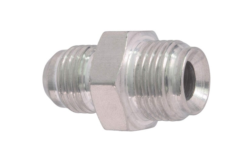ICT Billet 6an Male Flare to 5/8-18 Inverted Flare Power Steering Adapter Fitting Thread Connector Fluid Designed & Manufactured in the USA Bare Aluminum F06AN625IF - Image 2