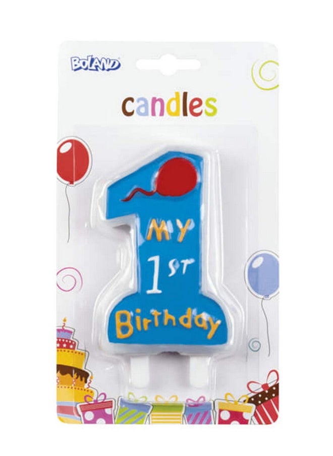 Funcart Funcart My 1st Birthday Blue Cake Topper Candle for 1st Birthday Decoration/Cake Topper/Cake Decoration/Birthday Decoration/Birthday Boy  - Image 3