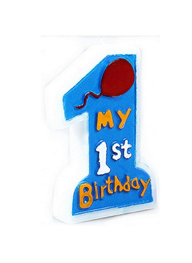 Funcart Funcart My 1st Birthday Blue Cake Topper Candle for 1st Birthday Decoration/Cake Topper/Cake Decoration/Birthday Decoration/Birthday Boy  - Image 2