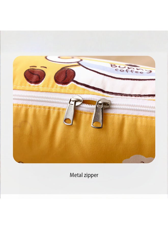 MiniMe 2-in-1 Fleece Pillow & Travel Blanket | 36–120 Months | Yellow | Velvet & Plush | Bunny & Coffee Cup Print | Portable | Foldable & Compact | Easy To Clean | Ideal For Travel & Home - Image 3