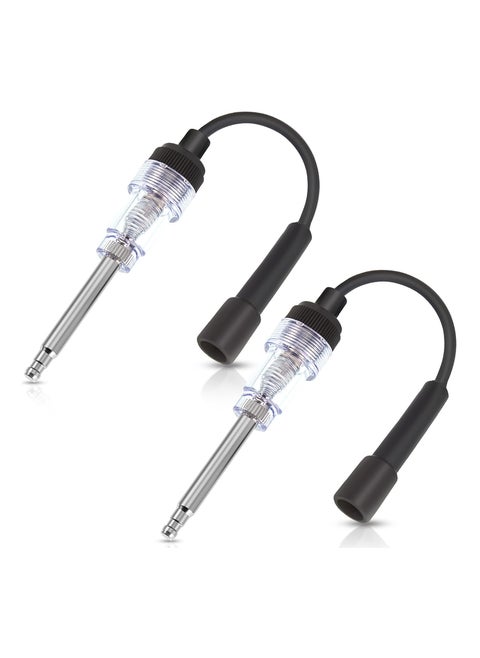 2 Pieces Inline Spark Plug Tester Engine Ignition Tester Straight Boot Ignition Tester Light Lawnmower Engine Checker Armature Diagnostic Detector for Automotive Car Internal External Engine