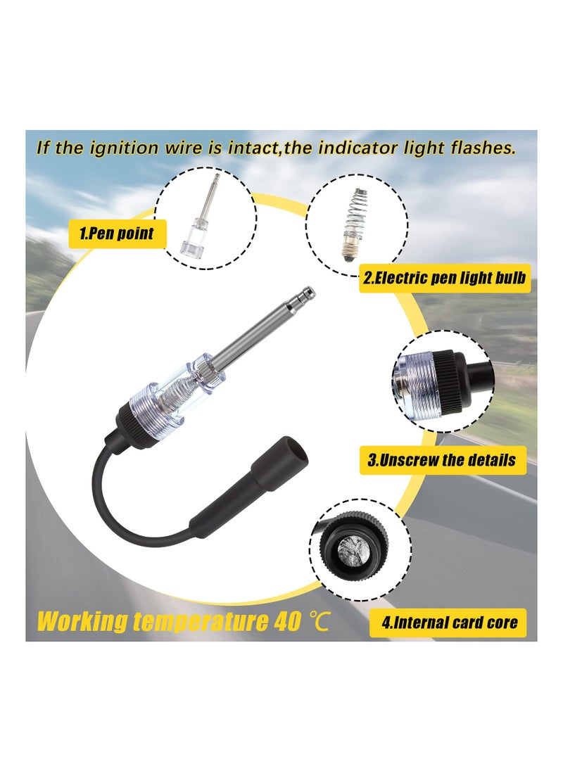 SYOSI - 2 Pieces Inline Spark Plug Tester Engine Ignition Tester Straight Boot Ignition Tester Light Lawnmower Engine Checker Armature Diagnostic Detector for Automotive Car Internal External Engine - Image 1