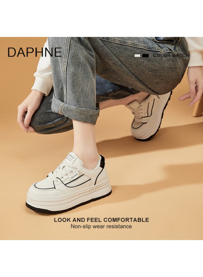 Daphne Thick-soled White Shoes For Women New Style Lace-up Women's Shoes Summer Fashion All-match Women's Board Shoes - Image 5