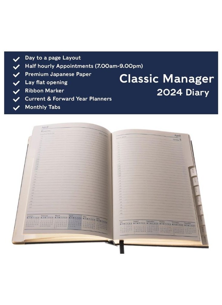 Collins - Collins Classic 2024 Diary Compact Day a Page Business Planner (with Appointments) - Business Planner and Organiser - January to December 2024 Diary - Daily - Red - 1250V.15-24 - Image 1