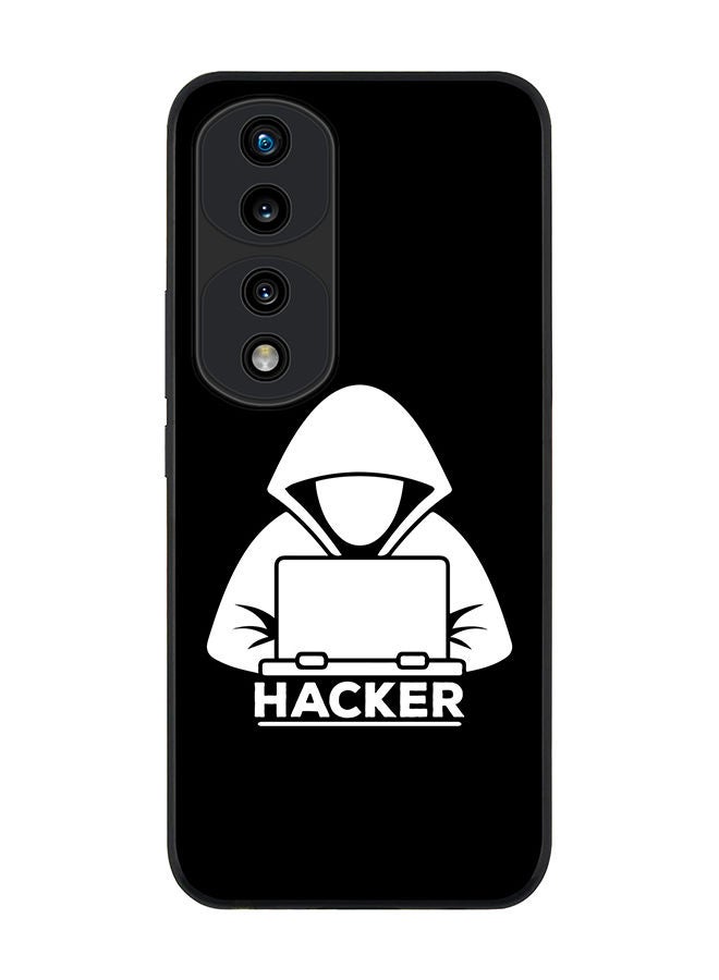 Stylizedd Rugged Black edge case for Honor 70 Pro Slim fit Soft Case Flexible Rubber Edges Anti Drop TPU Gel Thin Cover - Hacker - Image 1