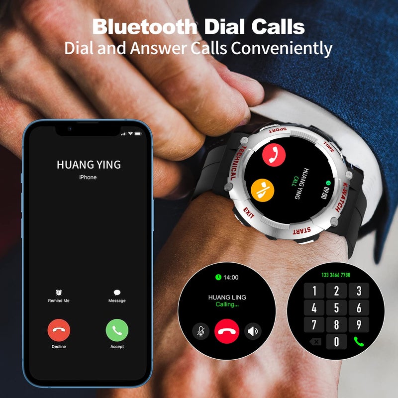 KINGSTAR Smart Watch for Men, Smart Watch Make/Answer Call AI Voice Control Smartwatch with 8 Sport Modes Pedometer Blood Oxygen Heart Rate Sleep Monitor Fitness Tracker for iOS Android Phones - Image 2