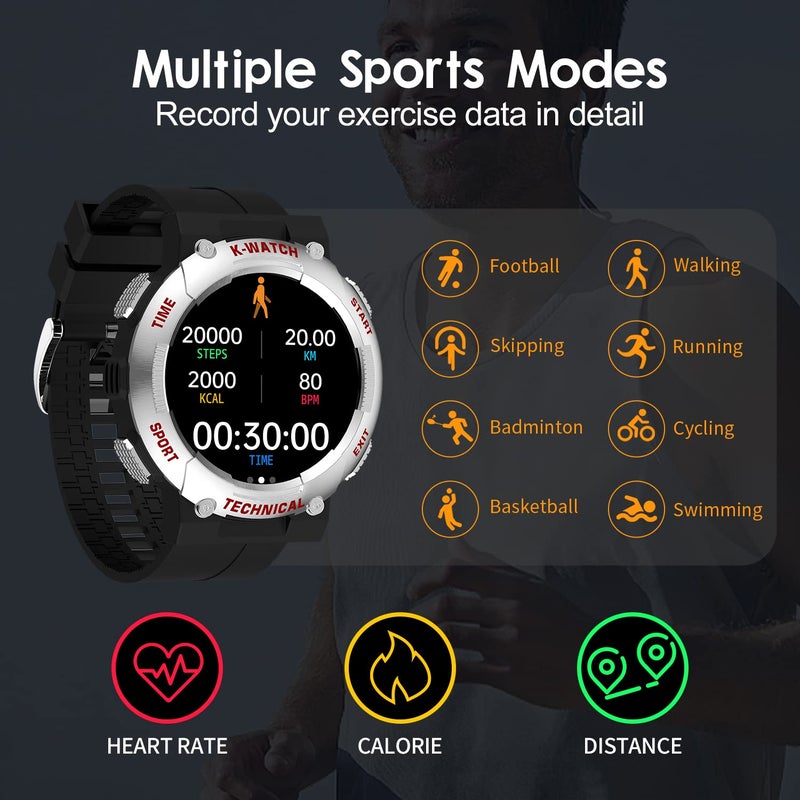 KINGSTAR Smart Watch for Men, Smart Watch Make/Answer Call AI Voice Control Smartwatch with 8 Sport Modes Pedometer Blood Oxygen Heart Rate Sleep Monitor Fitness Tracker for iOS Android Phones - Image 3