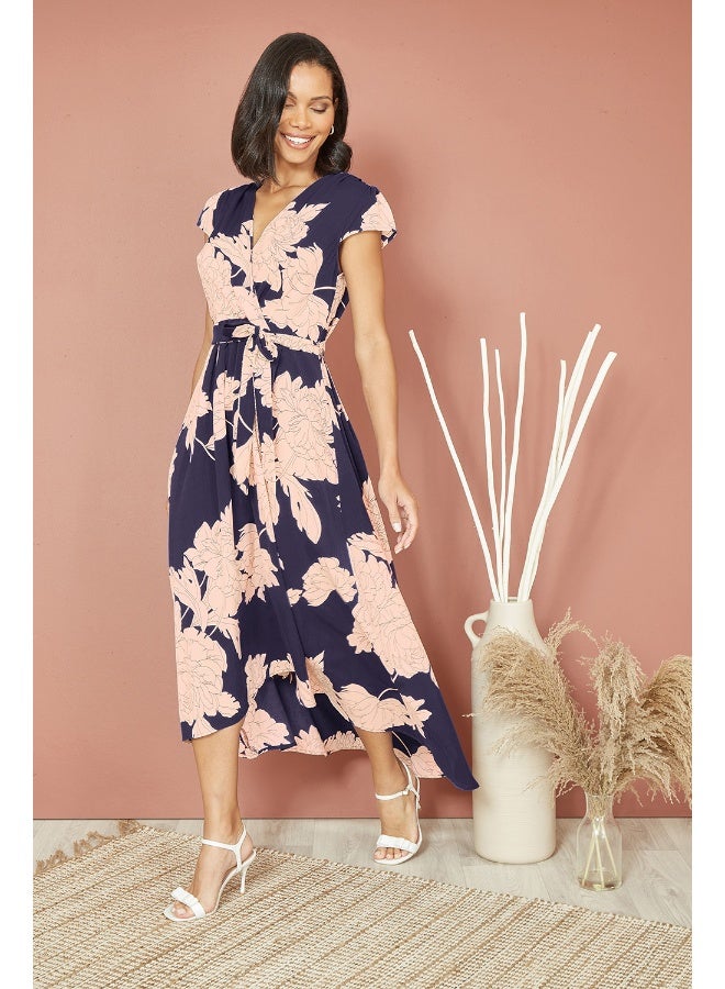 MELA LONDON Floral Print Midi Dress - Image 1