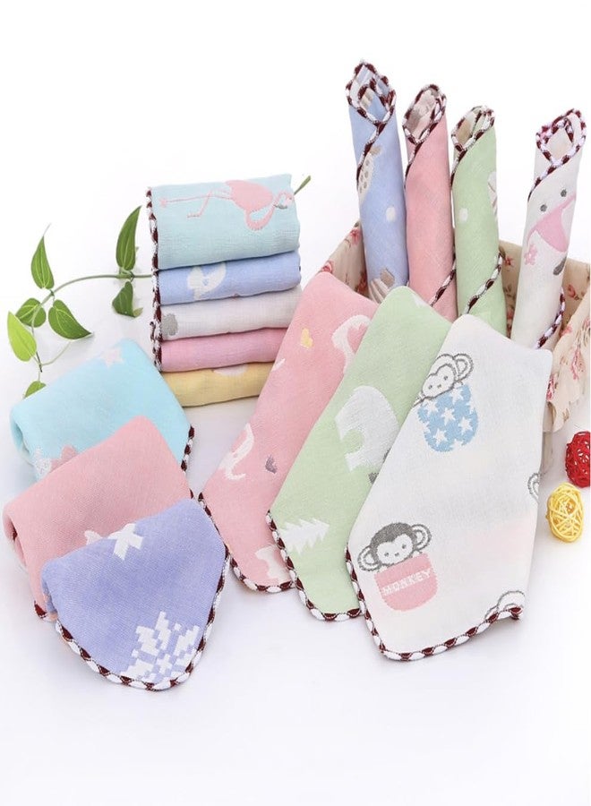 TERI BERI Muslin Cotton Face Towels, Soft and Absorbent Wash Clothes for Newborns, Infants and Toddlers (Multicolour) (Size 25x25 cm) (6) - Image 3