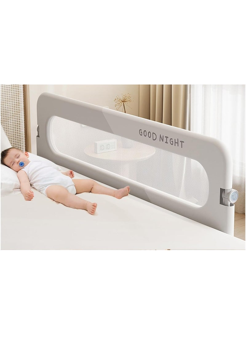 Generic - Foldable Crib Guardrails Toddler Bed Fence Upgraded and Reinforced Safety Bed Guardrails Suitable for Cribs Single Beds And Double Beds 1 Piece - Image 1