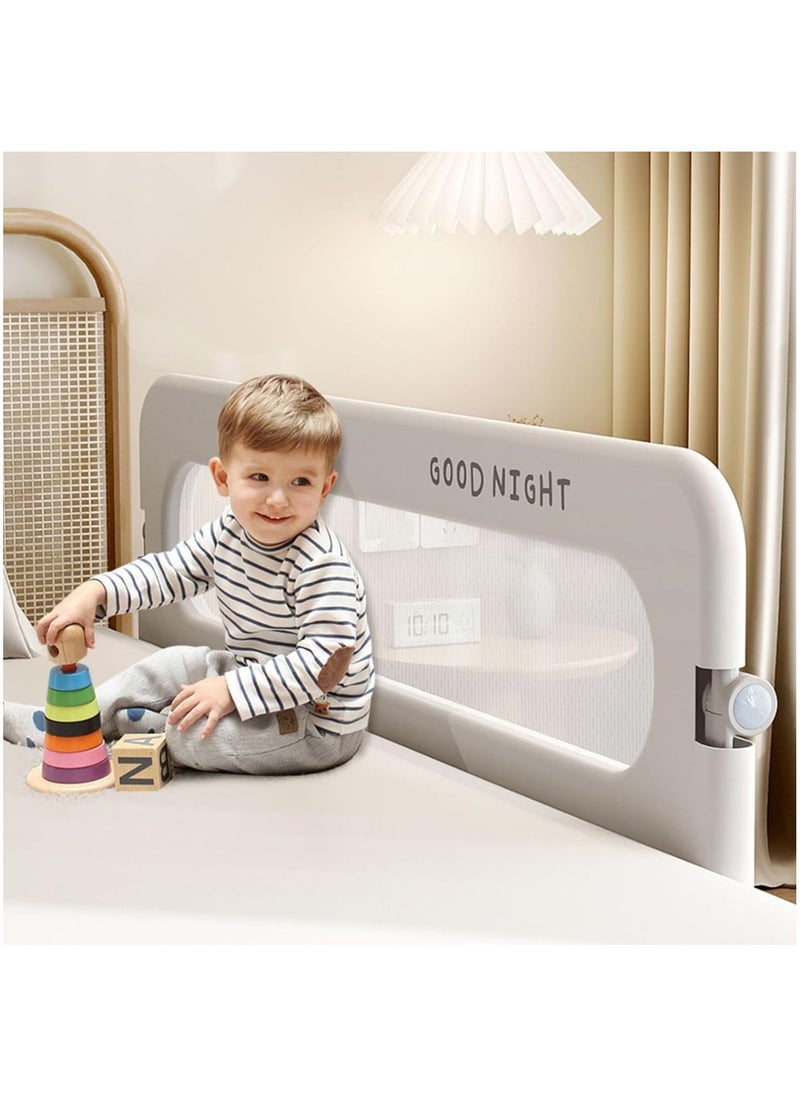 Generic - Foldable Crib Guardrails Toddler Bed Fence Upgraded and Reinforced Safety Bed Guardrails Suitable for Cribs Single Beds And Double Beds 1 Piece - Image 1
