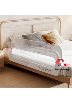 Generic Foldable Crib Guardrails Toddler Bed Fence Upgraded and Reinforced Safety Bed Guardrails Suitable for Cribs Single Beds And Double Beds 1 Piece  - Image 3