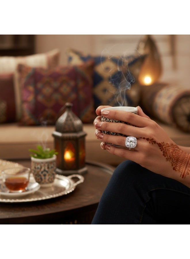 سنسيب مجموعة خواتم زركونيا مكعبة قابلة للتعديل للنساء - مظهر مصمم ملكي مع صندوق هدايا فاخر - Image 4